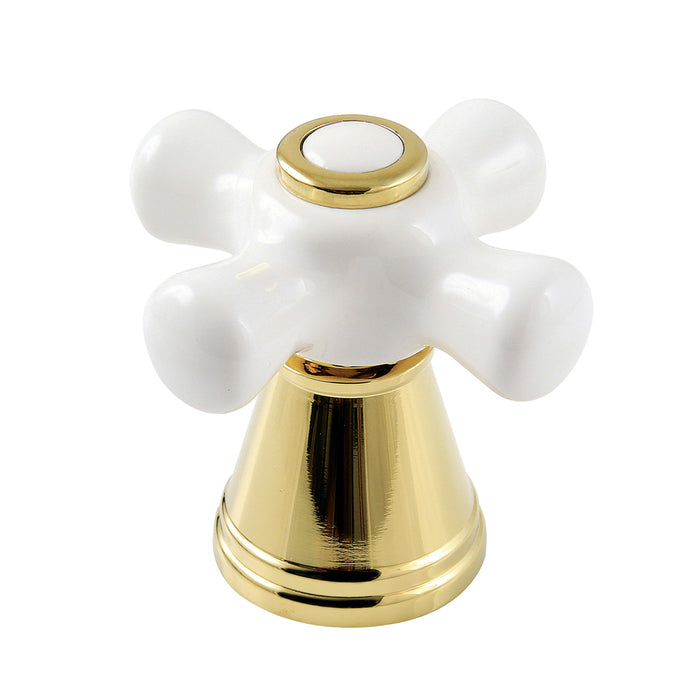 Kingston FSCDH1972APX Porcelain Cross Handle, Diverter for Tub and Shower Faucet, Polished Brass