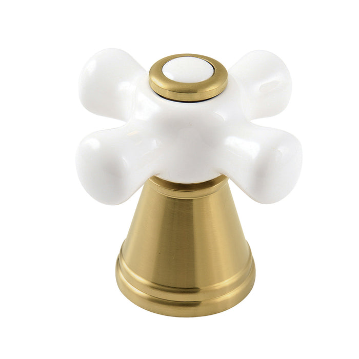 Kingston FSCDH1973APX Porcelain Cross Handle, Diverter for Tub and Shower Faucet, Brushed Brass