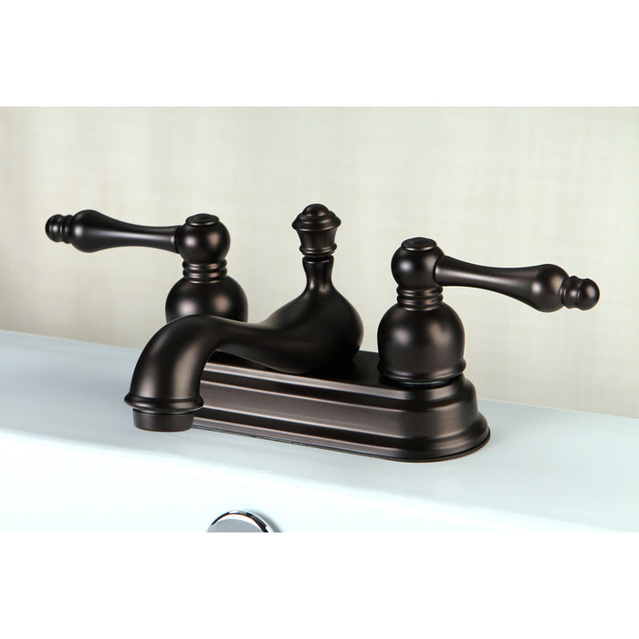 American Classic FSY3605ACL Two-Handle 3-Hole Deck Mount 4" Centerset Bathroom Faucet with Plastic Pop-Up, Oil Rubbed Bronze