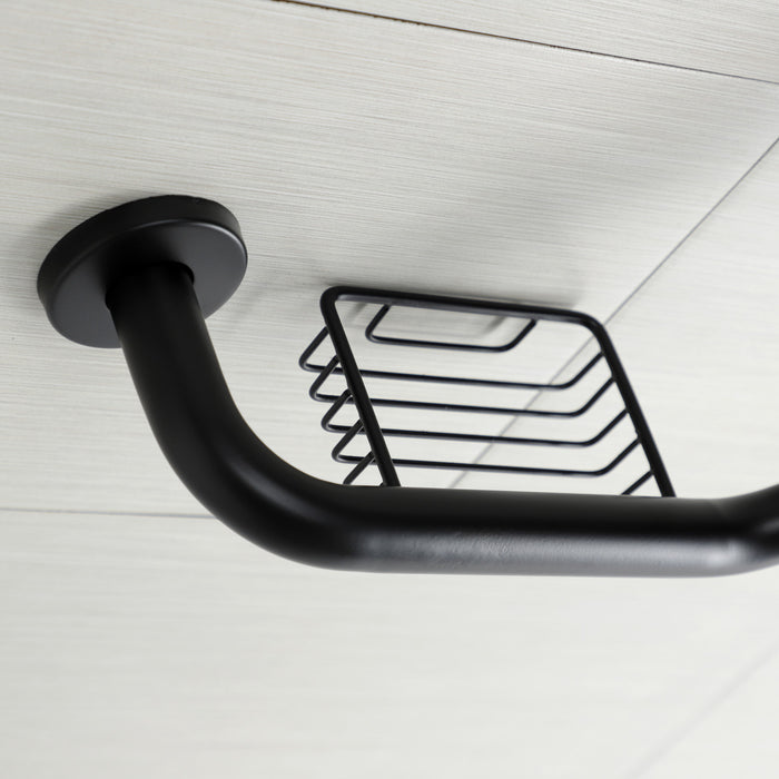 Kingston Sona GBS141012CS0 - Meridian 10-Inch x 12-Inch Angled Stainless Steel Grab Bar with Soap Holder, Matte Black