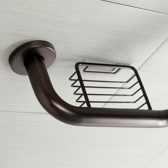 Kingston Sona GBS141012CS5 - Meridian 10-Inch x 12-Inch Angled Stainless Steel Grab Bar with Soap Holder, Oil Rubbed Bronze
