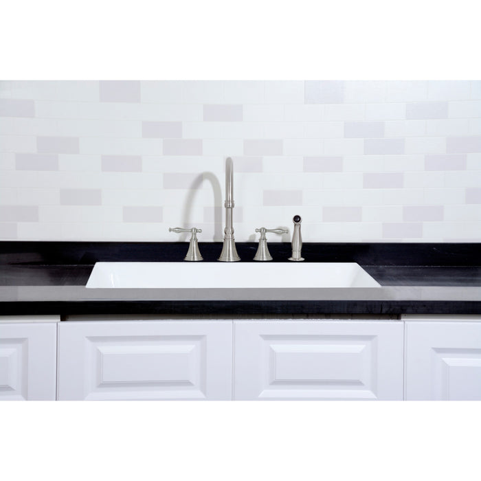 Towne GCKUS33229 33-Inch Cast Iron Undermount 4-Hole Single Bowl Kitchen Sink, White