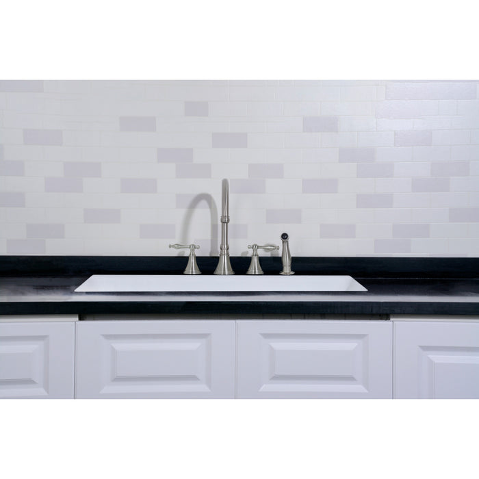 Towne GCKUS362211 36-Inch Cast Iron Undermount 4-Hole Single Bowl Kitchen Sink, White