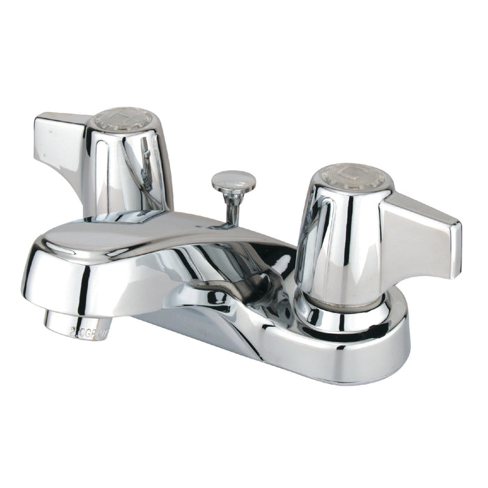 Kingston Tulare GKB160B - Americana Double-Handle 3-Hole Deck Mount 4-Inch Centerset Bathroom Faucet with Brass Pop-Up, Polished Chrome