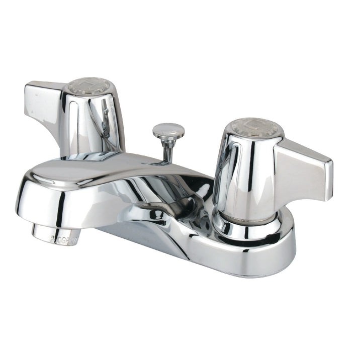 Americana GKB160B Two-Handle 3-Hole Deck Mount 4" Centerset Bathroom Faucet with Brass Pop-Up, Polished Chrome