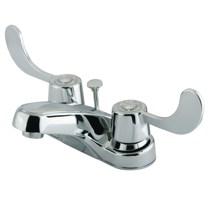 Vista GKB181B Two-Handle 3-Hole Deck Mount 4" Centerset Bathroom Faucet with Brass Pop-Up, Polished Chrome