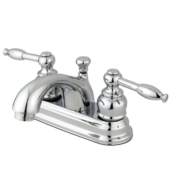 Knight GKB2601KL Two-Handle 3-Hole Deck Mount 4" Centerset Bathroom Faucet with Plastic Pop-Up, Polished Chrome