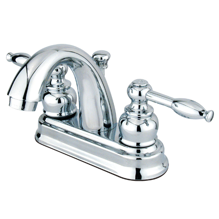 Knight GKB5611KL Two-Handle 3-Hole Deck Mount 4" Centerset Bathroom Faucet with Plastic Pop-Up, Polished Chrome