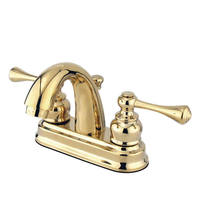 Vintage GKB5612BL Two-Handle 3-Hole Deck Mount 4" Centerset Bathroom Faucet with Plastic Pop-Up, Polished Brass