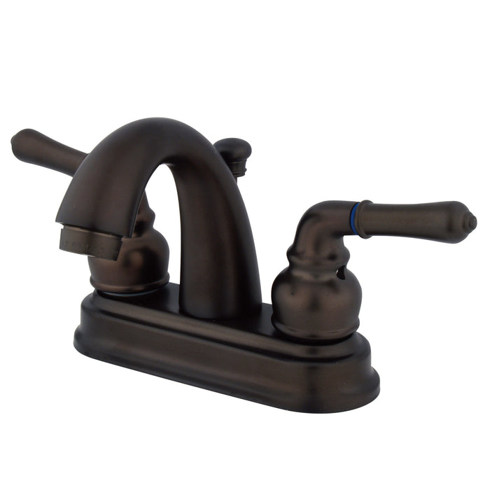Naples GKB5615NML Two-Handle 3-Hole Deck Mount 4" Centerset Bathroom Faucet with Plastic Pop-Up, Oil Rubbed Bronze