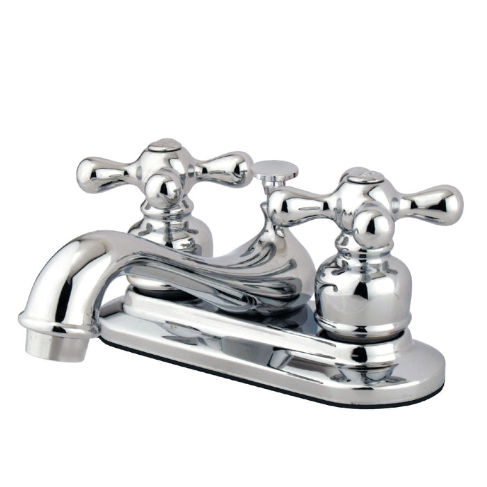 Kingston Heirloom GKB601AXB - Restoration Double-Handle 3-Hole Deck Mount 4-Inch Centerset Bathroom Faucet with Pop-Up Drain, Polished Chrome