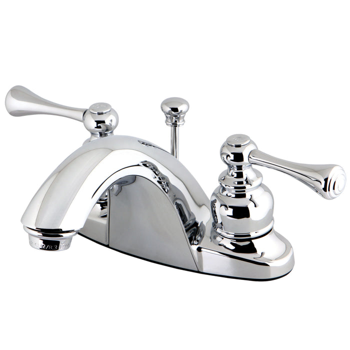 English Country GKB7641BL Two-Handle 3-Hole Deck Mount 4" Centerset Bathroom Faucet with Plastic Pop-Up, Polished Chrome