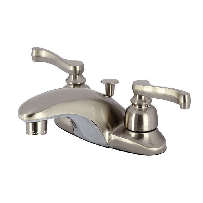 Royale GKB8628FL Two-Handle 3-Hole Deck Mount 4" Centerset Bathroom Faucet with Plastic Pop-Up, Brushed Nickel