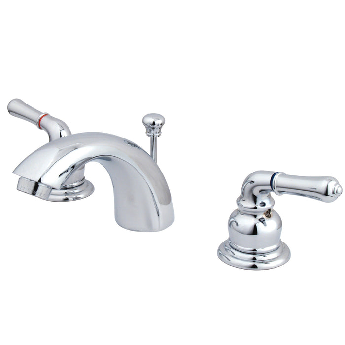 Magellan GKB951 Two-Handle 3-Hole Deck Mount Mini-Widespread Bathroom Faucet with Plastic Pop-Up, Polished Chrome