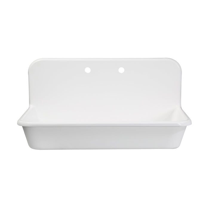 Arcticstone GKTA362119 36-Inch Solid Surface White Stone Apron-Front 2-Hole Single Bowl Top-Mount Kitchen Sink, Matte White
