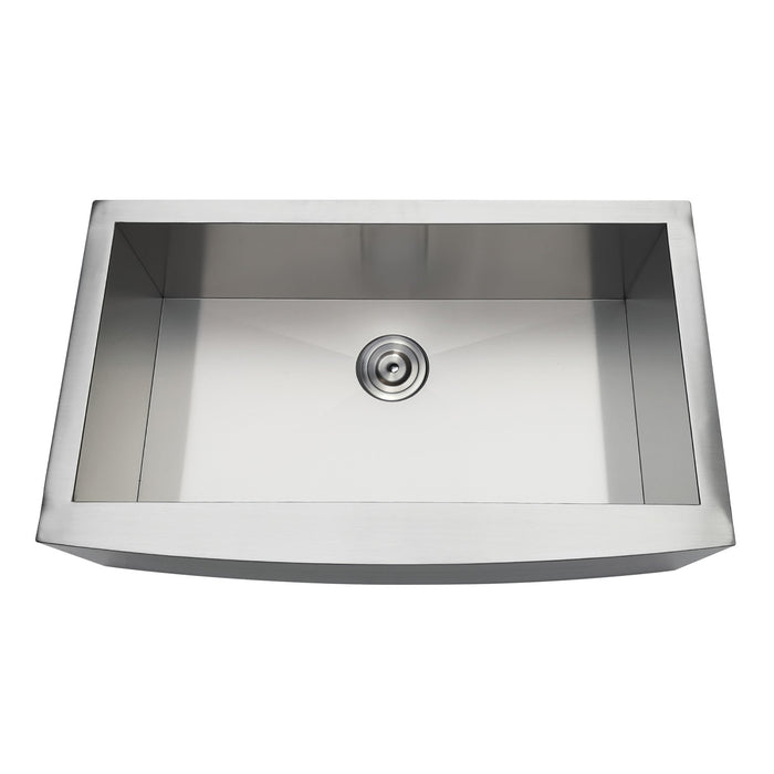 Uptowne GKTSF33209 33-Inch Stainless Steel Apron-Front Single Bowl Farmhouse Kitchen Sink, Brushed