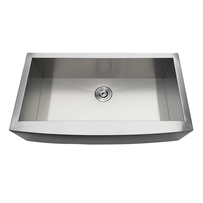 Uptowne GKTSF36209 36-Inch Stainless Steel Apron-Front Single Bowl Farmhouse Kitchen Sink, Brushed