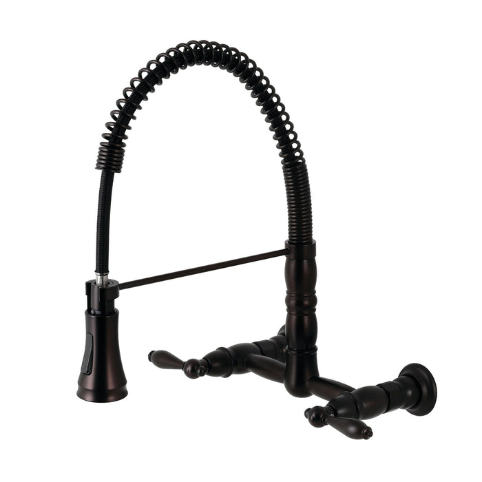 Heritage GS1245AL Wall Mount Pull-Down Sprayer Kitchen Faucet, Oil Rubbed Bronze