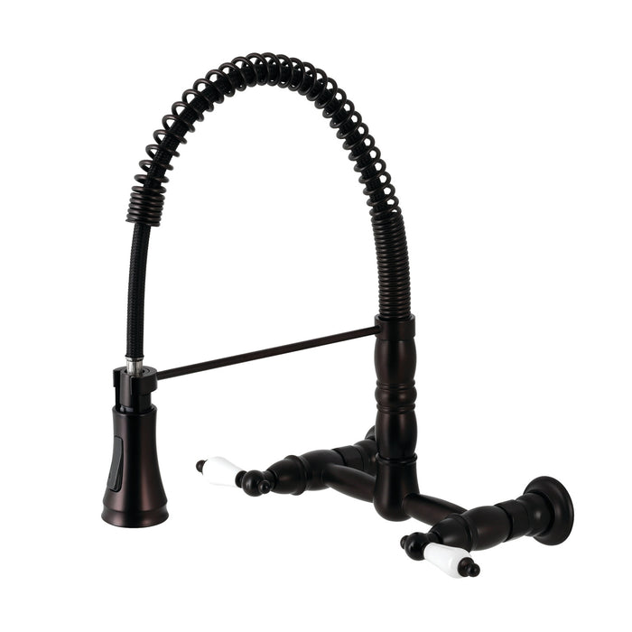 Heritage GS1245PL Wall Mount Pull-Down Sprayer Kitchen Faucet, Oil Rubbed Bronze