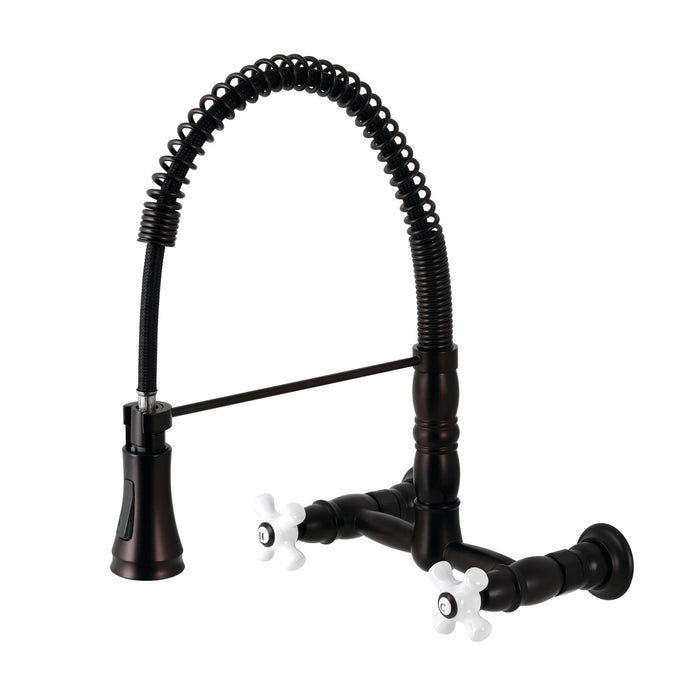 Heritage GS1245PX Wall Mount Pull-Down Sprayer Kitchen Faucet, Oil Rubbed Bronze