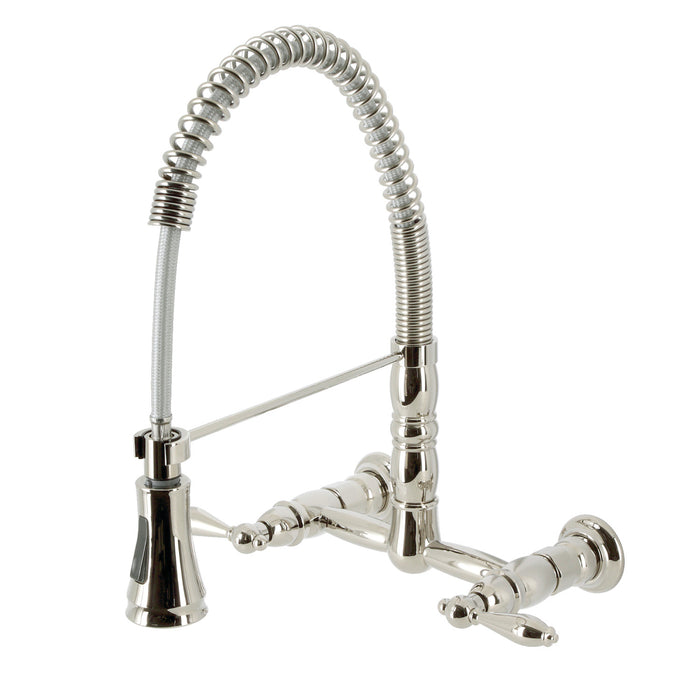 Heritage GS1246AL Wall Mount Pull-Down Sprayer Kitchen Faucet, Polished Nickel