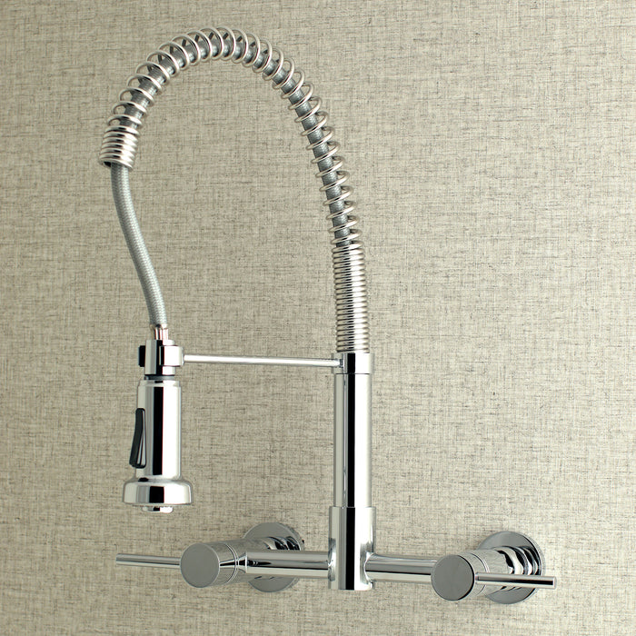 Concord GS8181DL Two-Handle 2-Hole Wall Mount Pull-Down Sprayer Kitchen Faucet, Polished Chrome