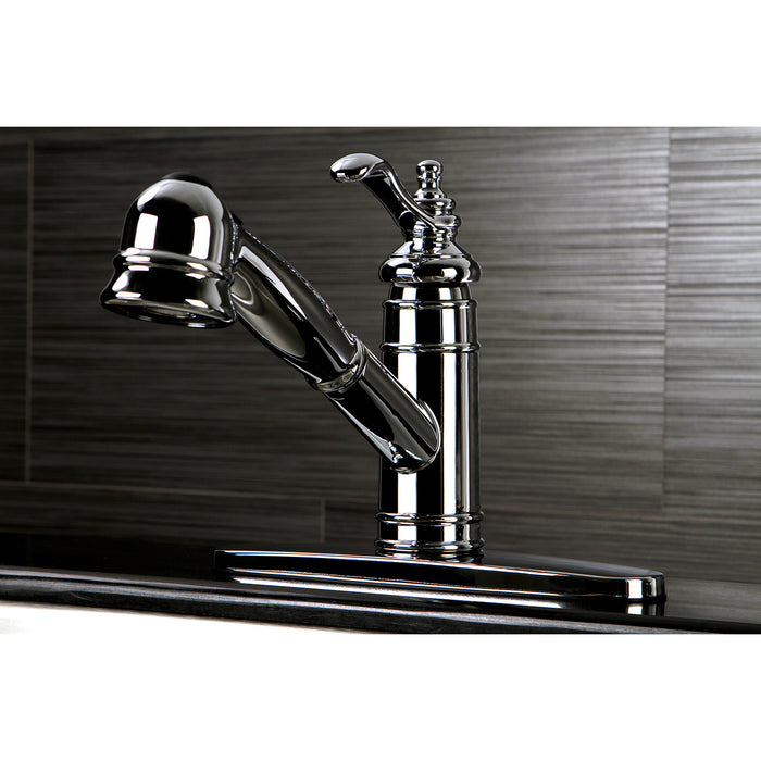 Templeton GSC7571TL Single-Handle 1-or-3 Hole Deck Mount Pull-Out Sprayer Kitchen Faucet, Polished Chrome
