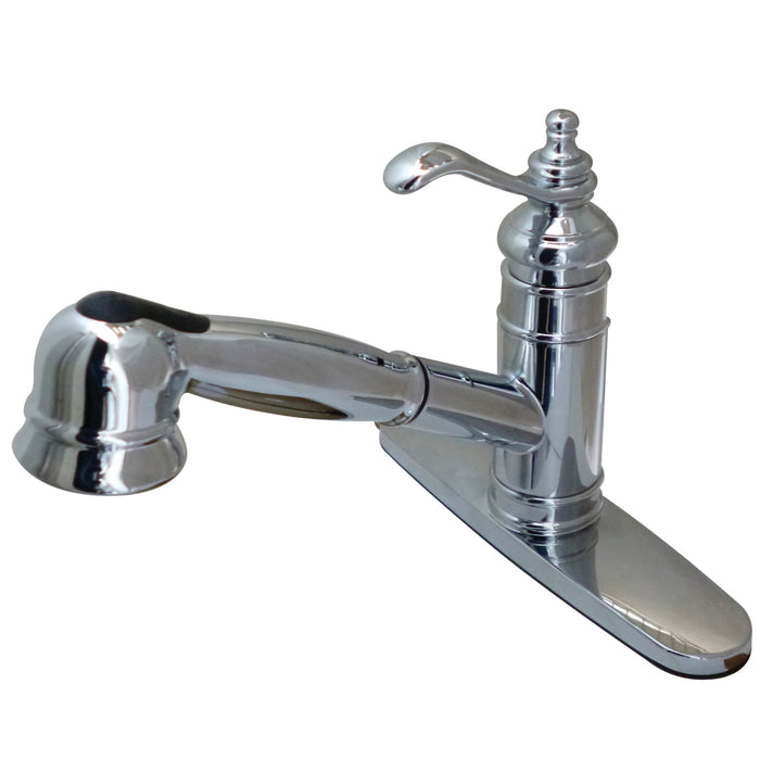Templeton GSC7571TL Single-Handle 1-or-3 Hole Deck Mount Pull-Out Sprayer Kitchen Faucet, Polished Chrome