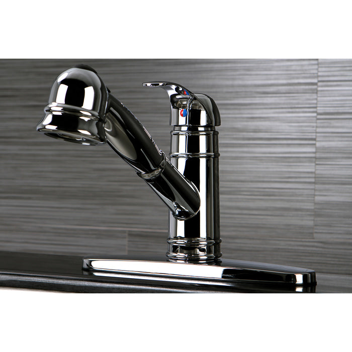 Eden GSC7571WEL Single-Handle 1-or-3 Hole Deck Mount Pull-Out Sprayer Kitchen Faucet, Polished Chrome