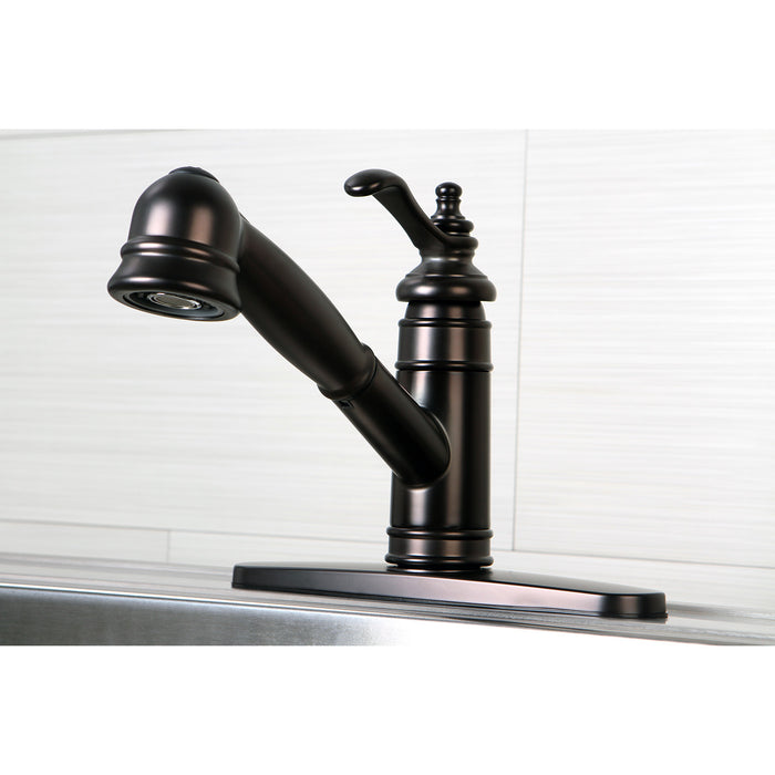 Templeton GSC7575TL Single-Handle 1-or-3 Hole Deck Mount Pull-Out Sprayer Kitchen Faucet, Oil Rubbed Bronze