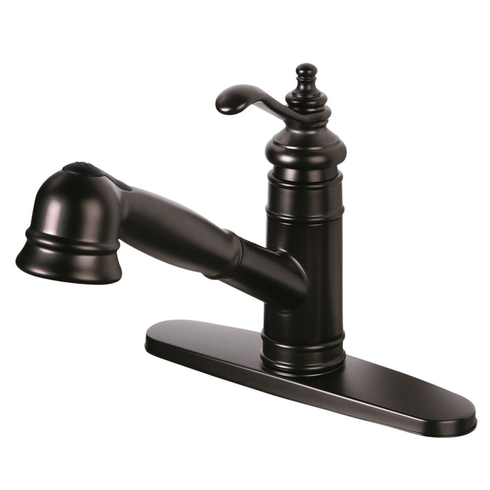 Templeton GSC7575TL Single-Handle 1-or-3 Hole Deck Mount Pull-Out Sprayer Kitchen Faucet, Oil Rubbed Bronze