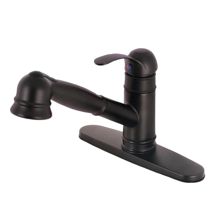Eden GSC7575WEL Single-Handle 1-or-3 Hole Deck Mount Pull-Out Sprayer Kitchen Faucet, Oil Rubbed Bronze