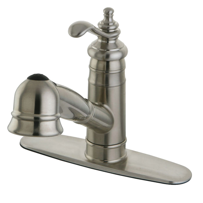 Templeton GSC7578TL Single-Handle 1-or-3 Hole Deck Mount Pull-Out Sprayer Kitchen Faucet, Brushed Nickel