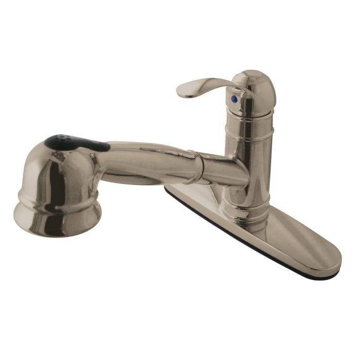 Eden GSC7578WEL Single-Handle 1-or-3 Hole Deck Mount Pull-Out Sprayer Kitchen Faucet, Brushed Nickel