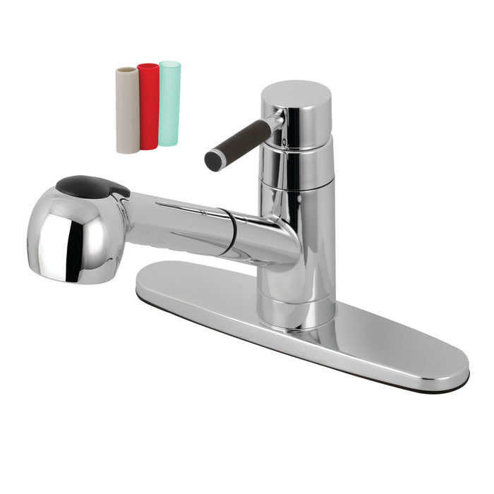 Kaiser GSC881DKLSP Single-Handle 1-or-3 Hole Deck Mount Pull-Out Sprayer Kitchen Faucet, Polished Chrome