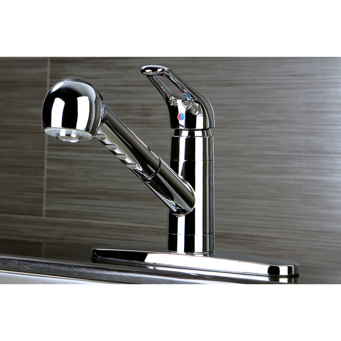 Century GSC881NCLSP Single-Handle 1-or-3 Hole Deck Mount Pull-Out Sprayer Kitchen Faucet, Polished Chrome