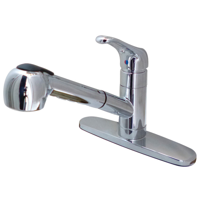 Century GSC881NCLSP Single-Handle 1-or-3 Hole Deck Mount Pull-Out Sprayer Kitchen Faucet, Polished Chrome