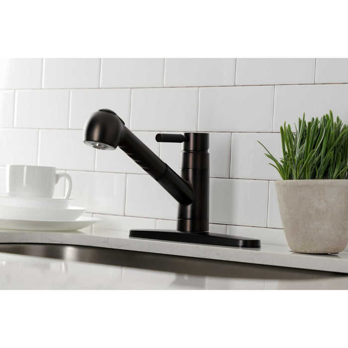 Kaiser GSC885DKLSP Single-Handle 1-or-3 Hole Deck Mount Pull-Out Sprayer Kitchen Faucet, Oil Rubbed Bronze