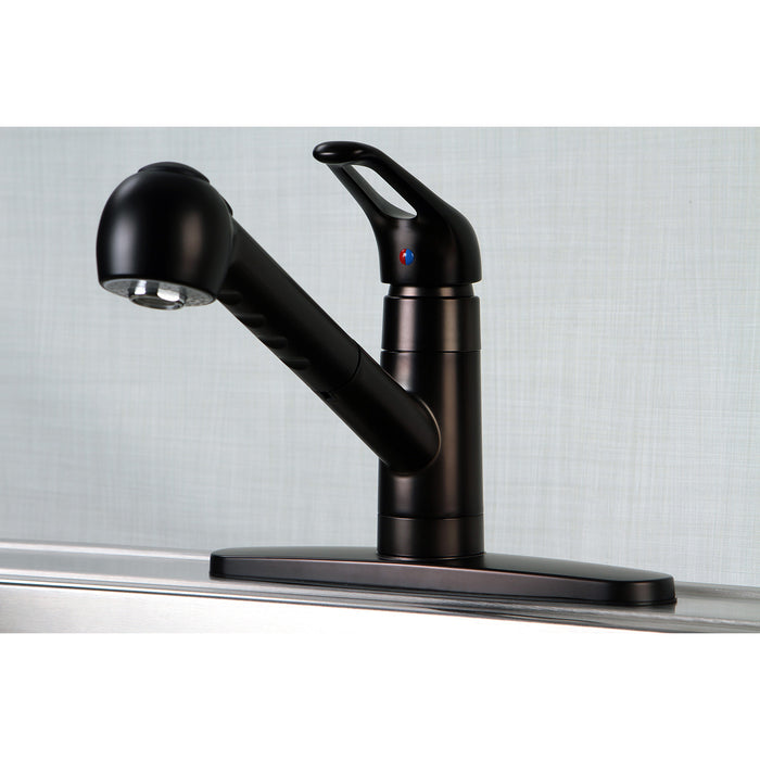 Century GSC885NCLSP Single-Handle 1-or-3 Hole Deck Mount Pull-Out Sprayer Kitchen Faucet, Oil Rubbed Bronze