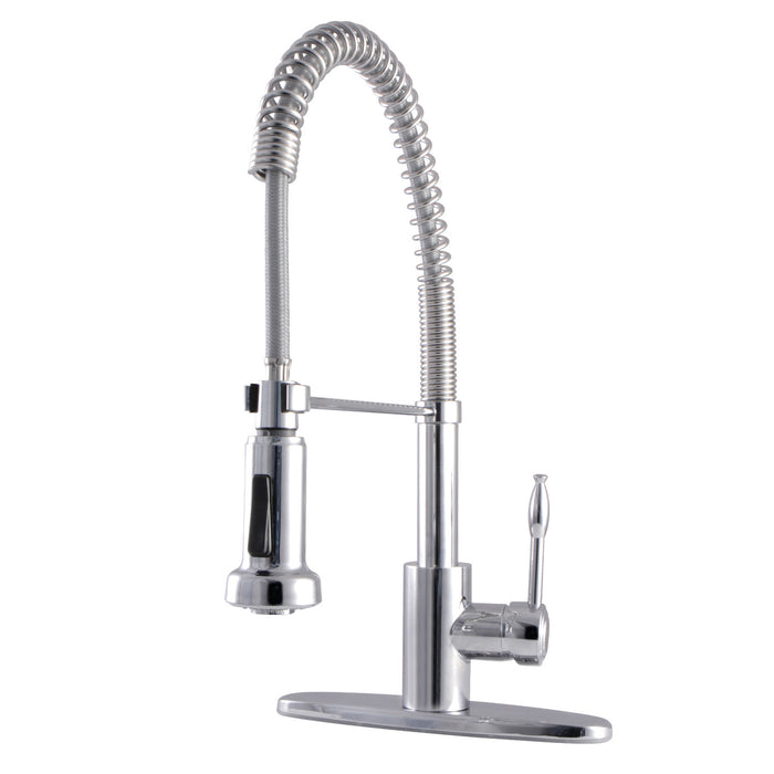 Nustudio GSY8881NKL Single-Handle 1-or-3 Hole Deck Mount Pre-Rinse Kitchen Faucet, Polished Chrome
