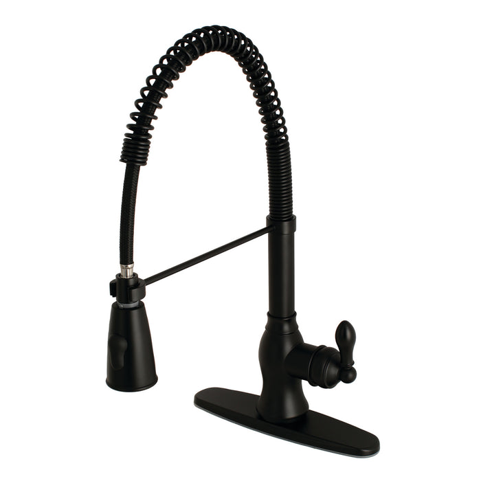 American Classic GSY8890ACL Single-Handle 1-or-3 Hole Deck Mount Pre-Rinse Kitchen Faucet, Matte Black