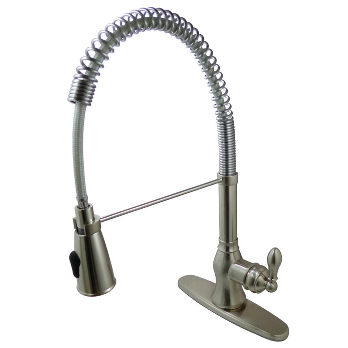 American Classic GSY8898ACL Single-Handle 1-or-3 Hole Deck Mount Pre-Rinse Kitchen Faucet, Brushed Nickel