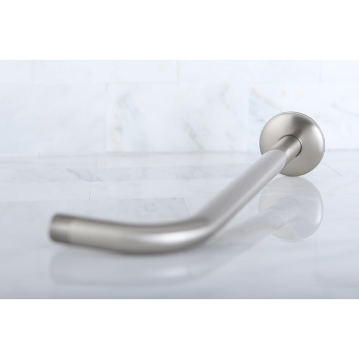 Claremont K112A8 12-Inch J-Shaped Rain Drop Shower Arm with Flange, Brushed Nickel