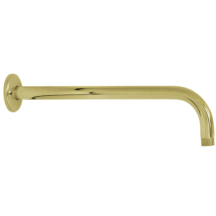 Claremont K117A2 17-Inch J-Shaped Rain Drop Shower Arm with Flange, Polished Brass