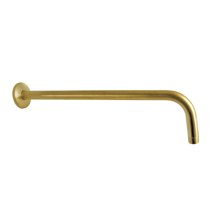 Claremont K117A7 17-Inch J-Shaped Rain Drop Shower Arm with Flange, Brushed Brass