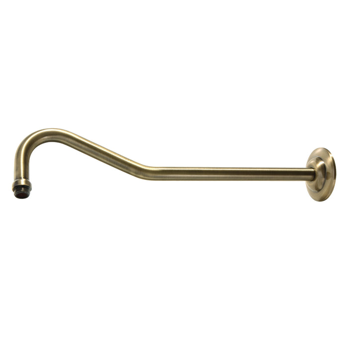 Shower Scape K117C3 17-Inch Sheppard's Hook Rain Drop Shower Arm with Flange, Antique Brass