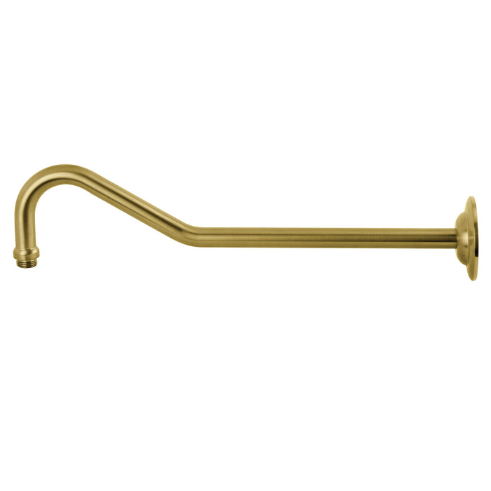 Shower Scape K117C7 17-Inch Sheppard's Hook Rain Drop Shower Arm with Flange, Brushed Brass