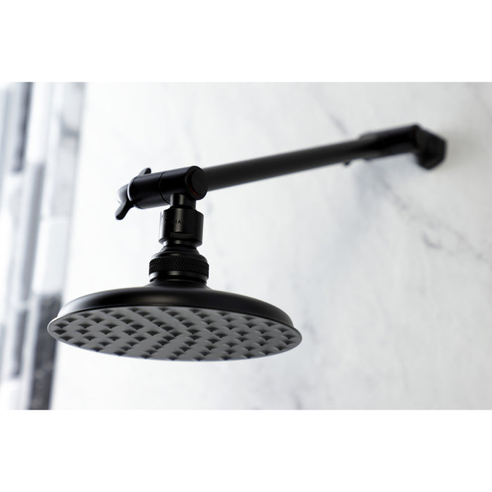 Kingston Heirloom K135K0MB - Victorian 5-1/4-Inch Round Raindrop Brass Shower Head with 10-Inch High-Low Shower Arm, Matte Black