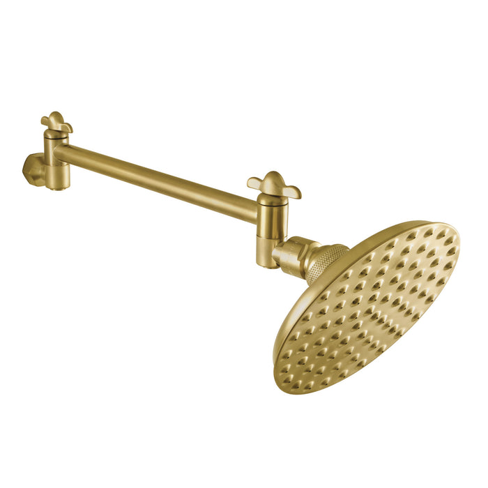 Victorian K135K7 5-1/4 Inch Brass Shower Head with 10-Inch High-Low Shower Arm, Brushed Brass
