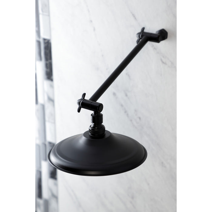 Kingston Heirloom K136K0MB - Victorian 7-3/4 Inch Round Raindrop Brass Shower Head with 10-Inch High-Low Adjustable Shower Arm, Matte Black
